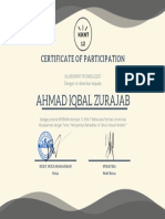 Ahmad Iqbal Zurajab: Certificate of Participation