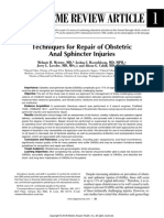Techniques For Repair of Obstetric Anal Sphincter Injuries