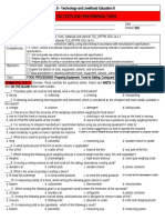 TLE 8 - Technology and Livelihood Education 8 Written Tests and Performance Tasks