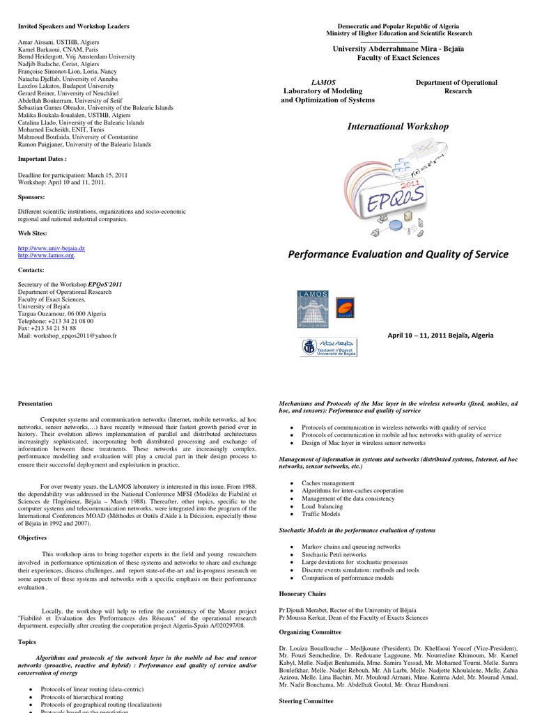 Performance Evaluation and Quality of Service | PDF | Wireless Ad Hoc ...