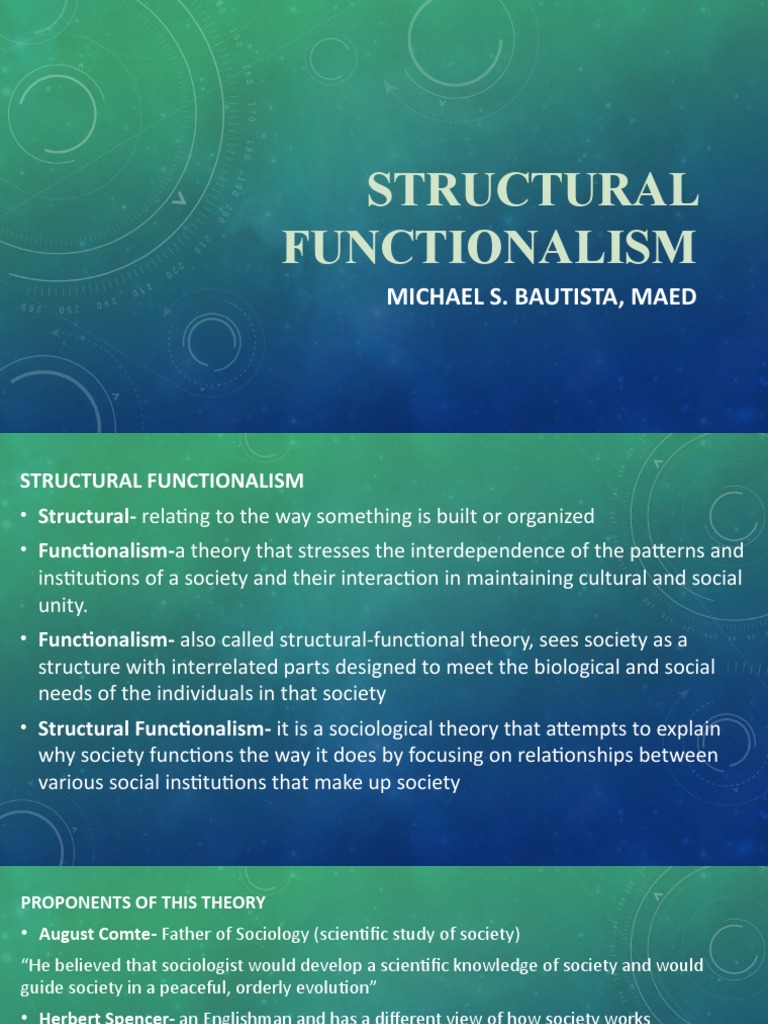 Structural Functionalism PDF System Sociology