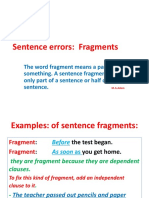 Sentence Errors