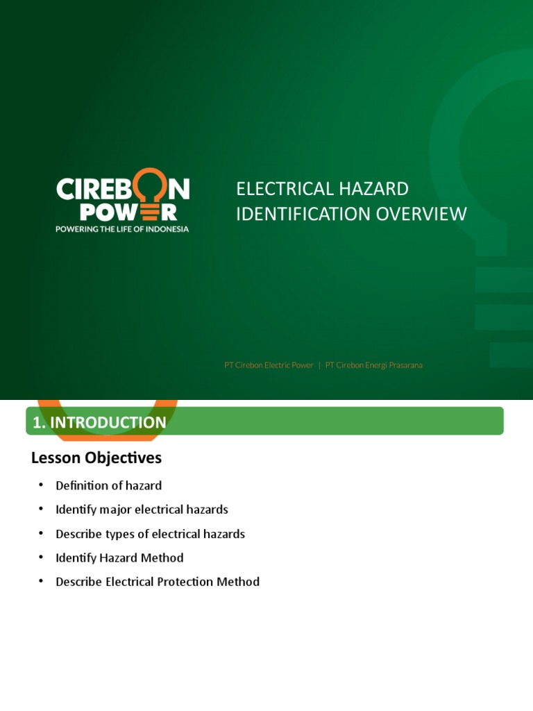 Elect Basic Electrical Hazard Identification Overview PDF Hazards Safety