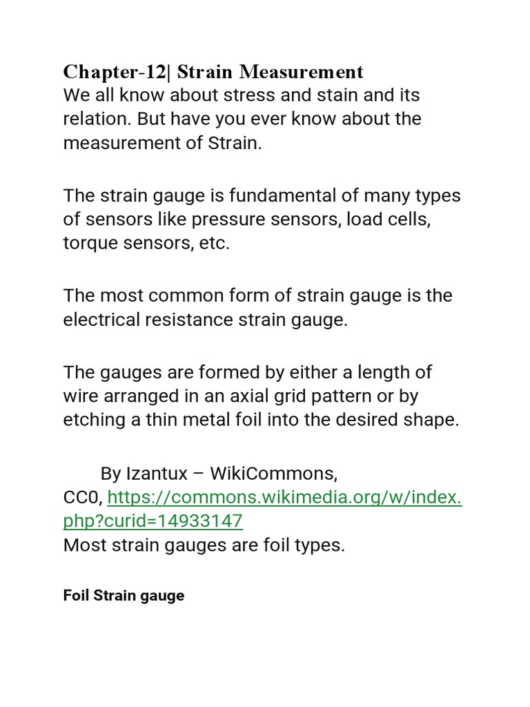 Metal Foil Strain Gauge Overview | PDF