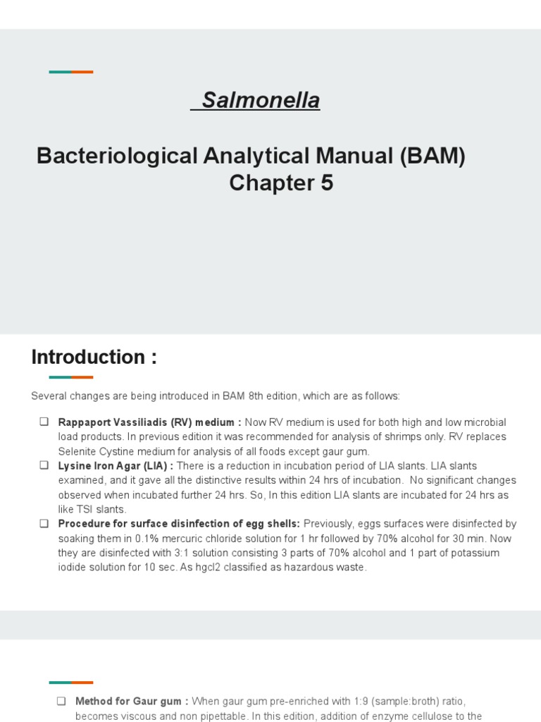Salmonella Bacteriological Analytical Manual (BAM) Download Free PDF