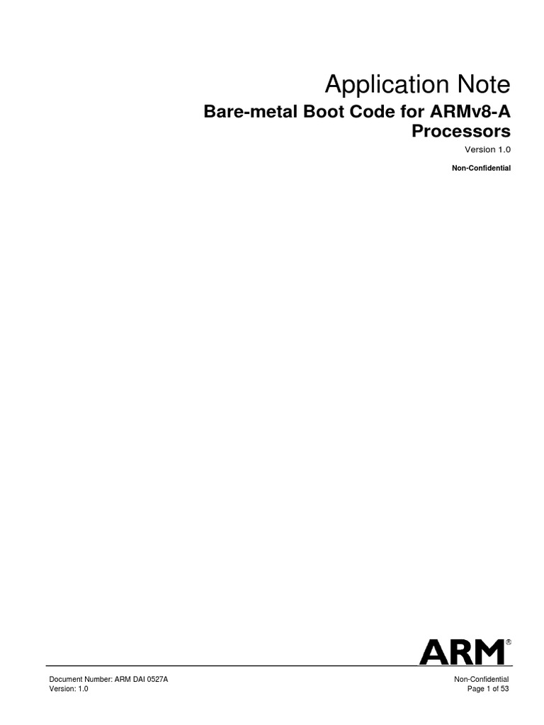 Application Note: Bare-Metal Boot Code For Armv8-A Processors | PDF ...