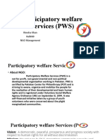 Participatory Welfare Services (PWS) : Rimsha Khan Roll#09 NGO Management