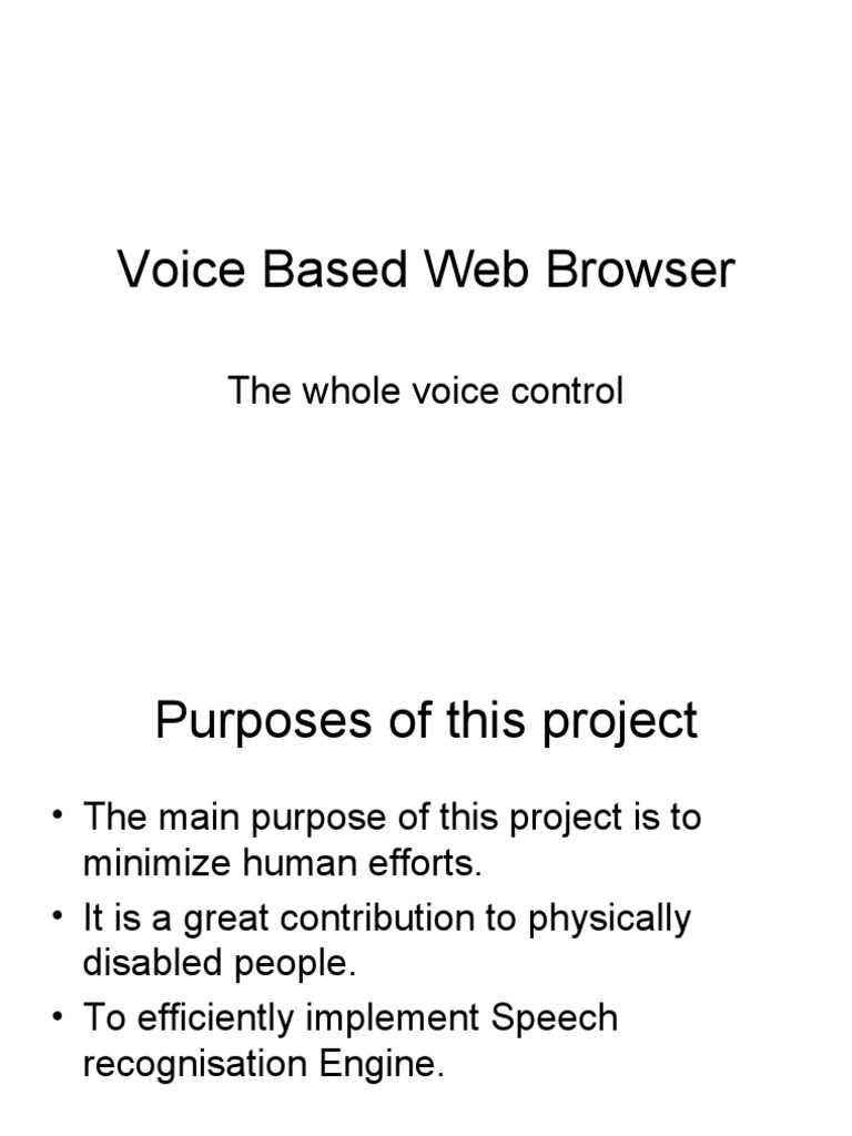 Voice Based Web Browser: The Whole Voice Control | PDF