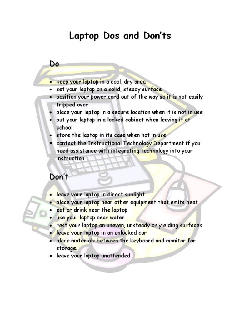 Essential Laptop Care Guidelines | PDF