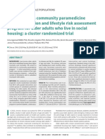 Evaluation of A Community Paramedicine Health Promotion and Lifestyle Risk Assessment Program For Older Adults Who Live in Social Housing: A Cluster Randomized Trial