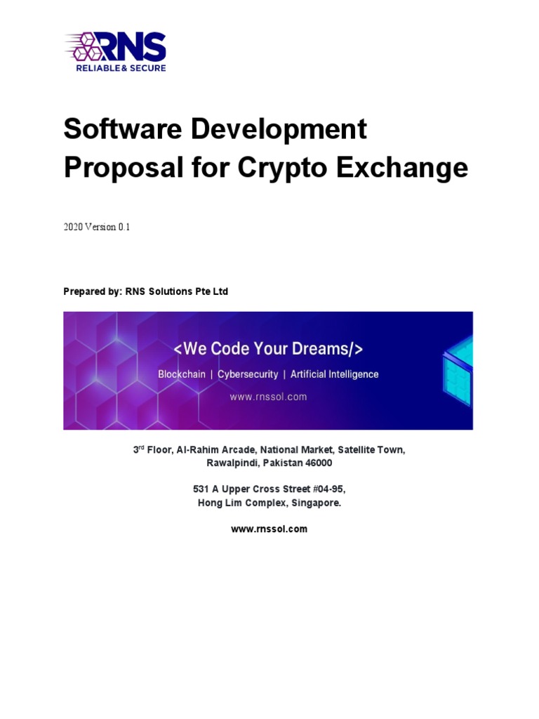 Proposal - Crypto Exchange Development | PDF | Cryptocurrency | Mobile App