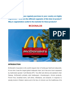 mcdonalds psychographic segmentation