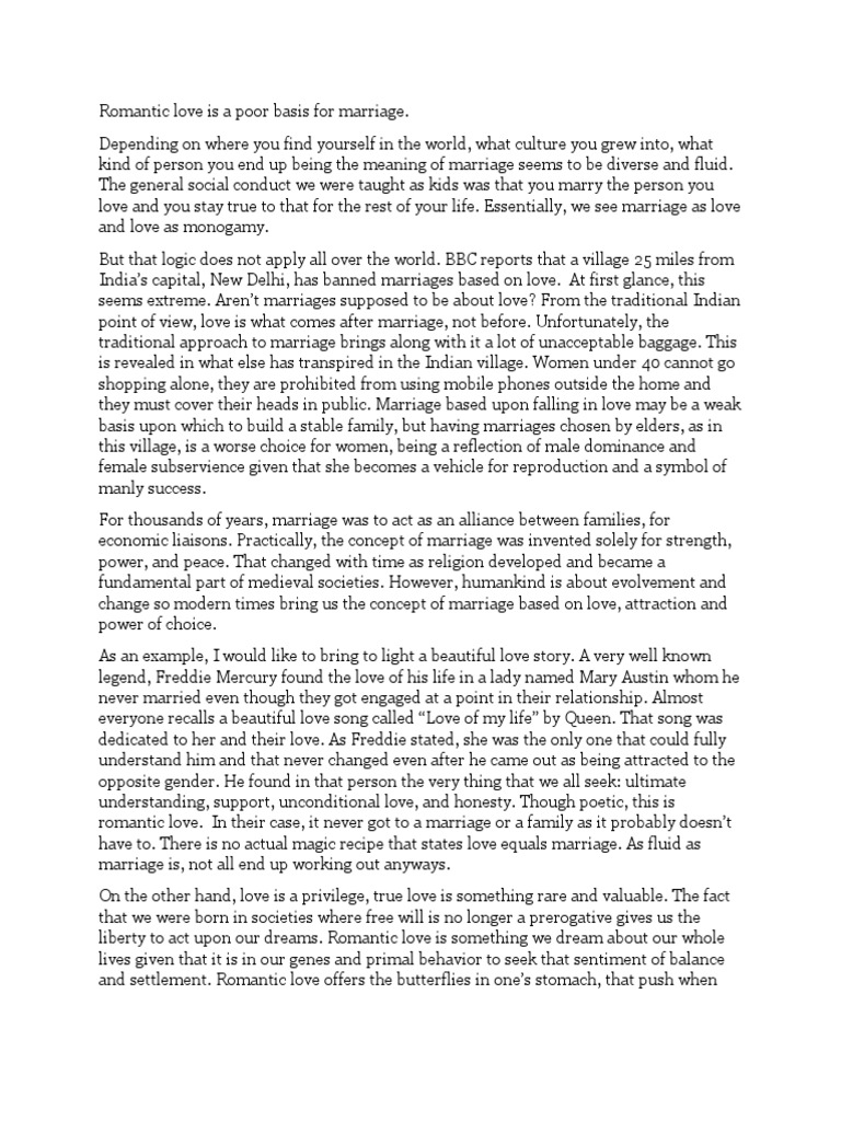 Romantic Love vs. Marriage Dynamics | PDF | Romance (Love) | Marriage