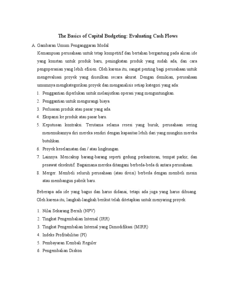 The Basics of Capital Budgeting | PDF