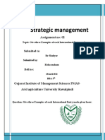 Strategic Management: Assignment No: 02