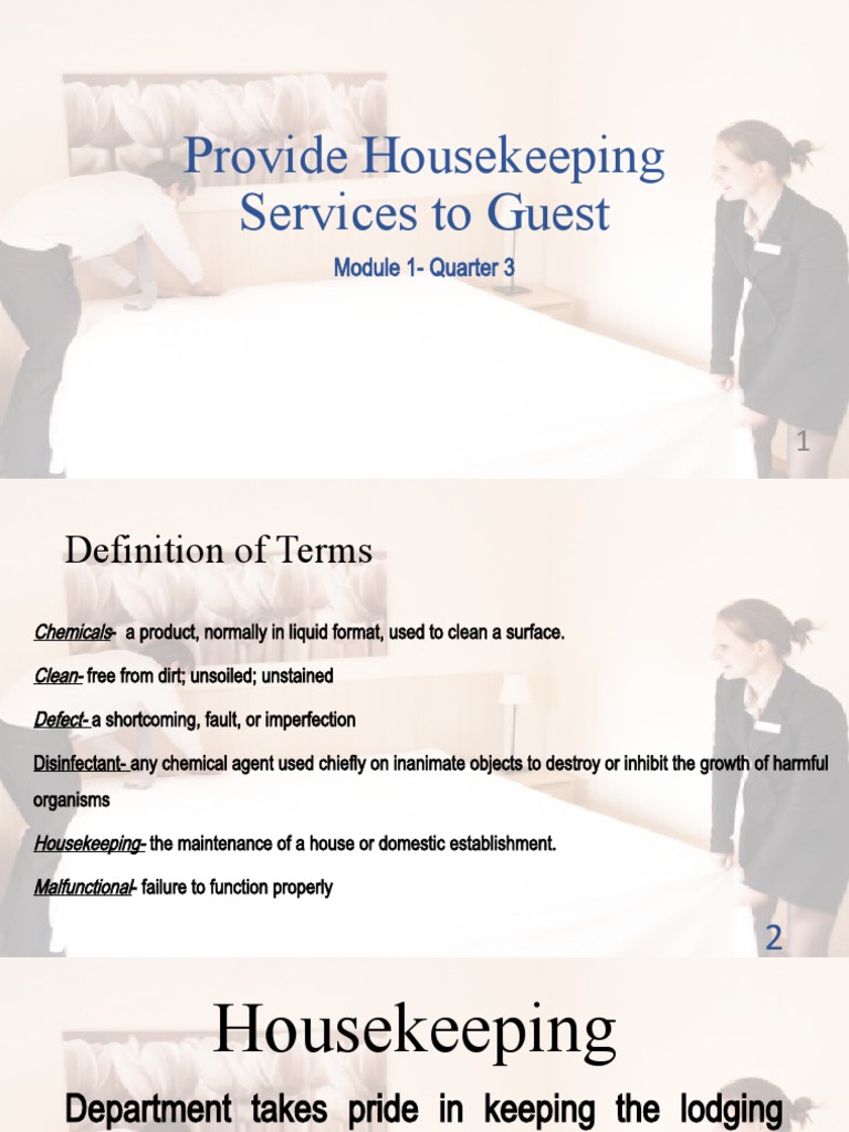 Provide Housekeeping Services To Guest: Module 1-Quarter 3 | PDF ...