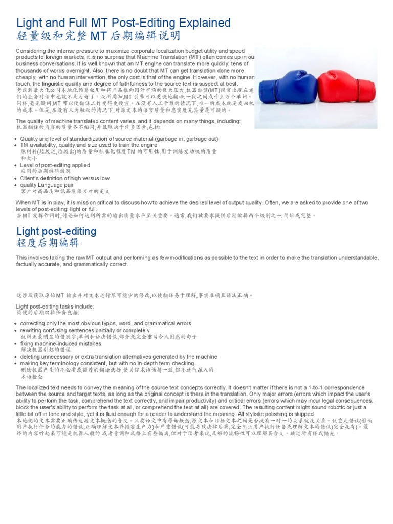 Light and Full MT PostEditing Explained RWSbilingual PDF
