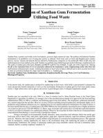 Optimization of Xanthan Gum Fermentation Utilizing Food Waste