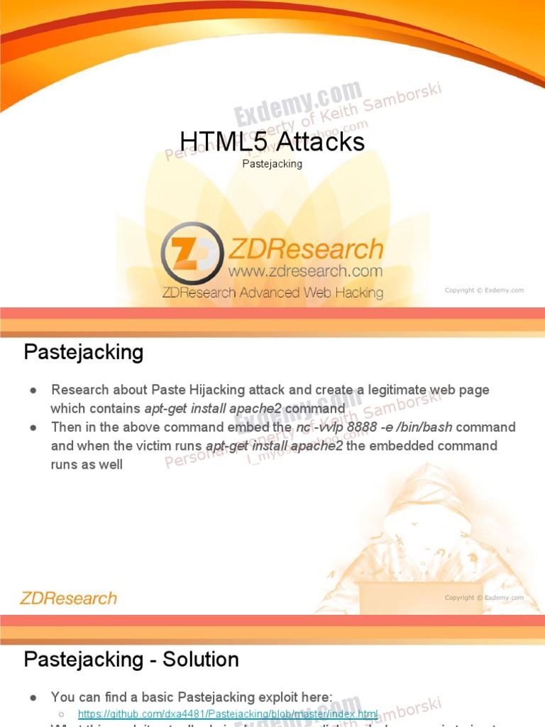 HTML5 Attacks: Personal Property of Keith Samborski | PDF | Cybercrime ...