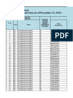 Unclaimed Deposit For Year 2016