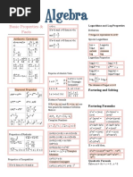 Algebra Cheat Sheet | PDF | Logarithm | Functions And Mappings