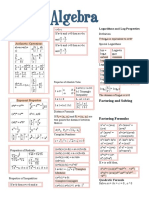 Algebra: Basic Properties & Facts