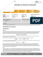 The Silver/silver Chloride As Reference Electrode: Information For Teachers