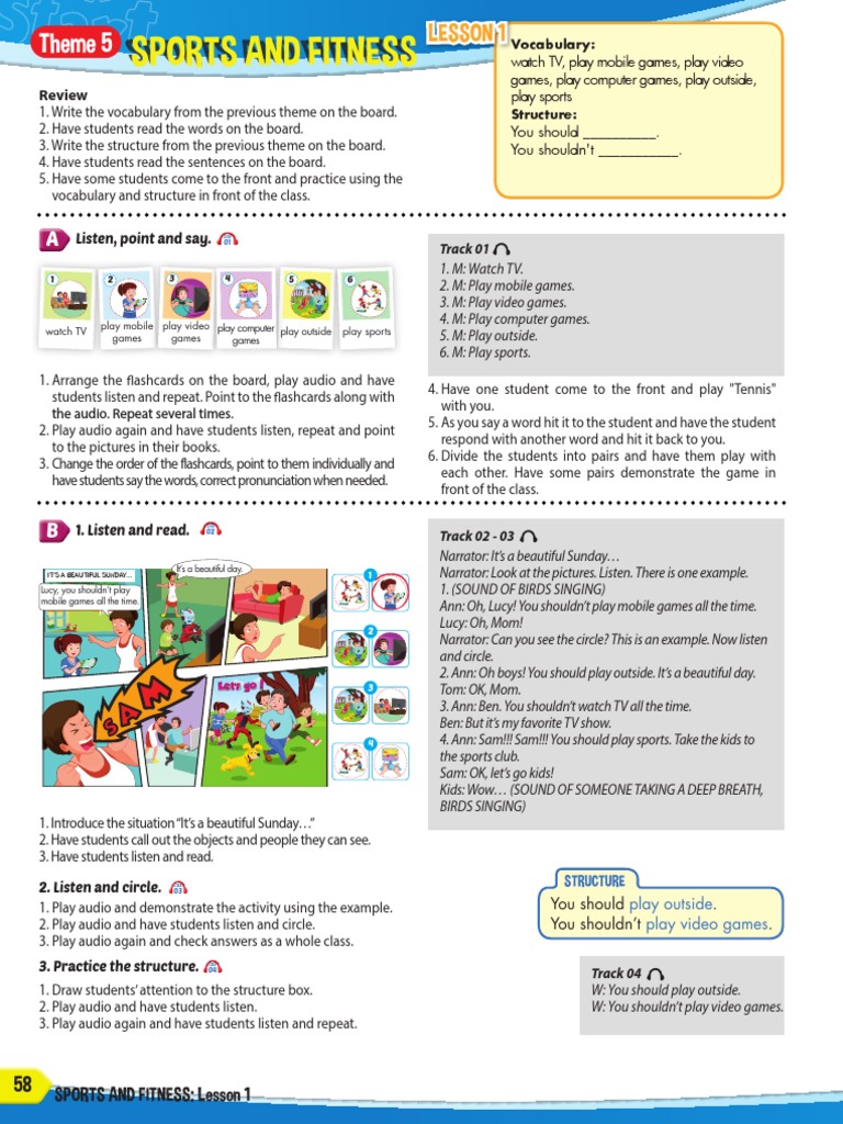 Sports and Fitness: Grade 5 Lesson 1 | PDF | Vocabulary