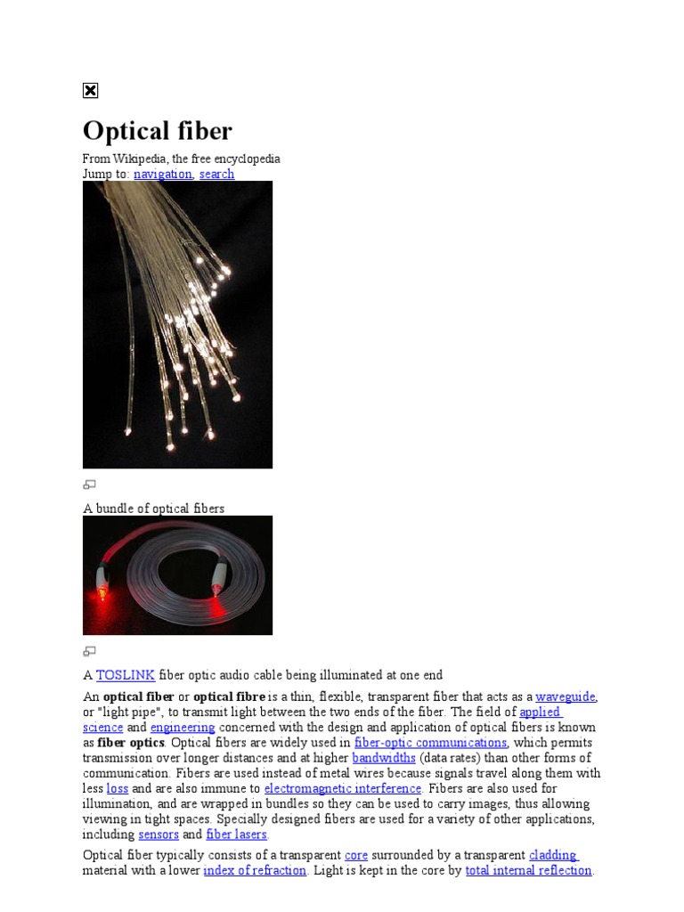 Optical Fiber | PDF | Optical Fiber | Attenuation