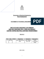 Naval Headquarters' Technical Requirements for 380V/415V/440V to 230V Shipboard Distribution Transformers