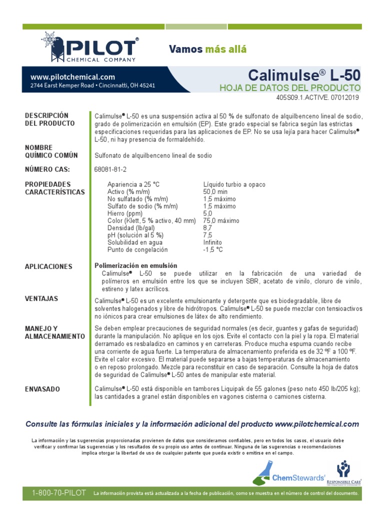 Calimulse L-50 RC Es-LA B | PDF | Pintura acrilica | Sustancias químicas