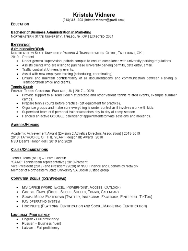 Kristela Vidnere-Resume-Website | PDF