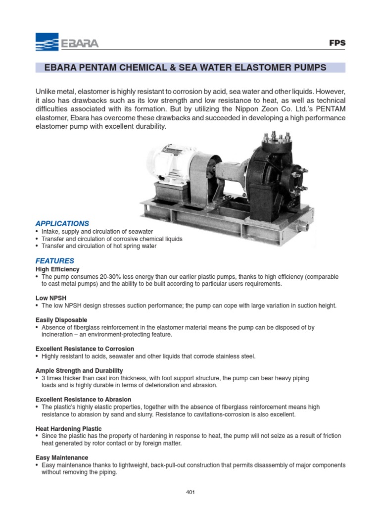 Chemical Pump Data Ebara | PDF | Chlorine | Corrosion