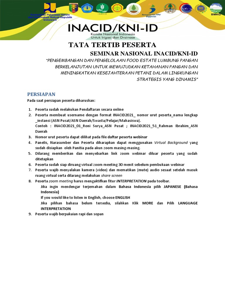 Tata Tertib Seminar Nasional INACID | PDF