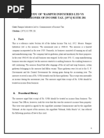 Case Study of "Rampur Industries LTD Vs Commissioner of Income Tax. (1971) 82 Itr 281