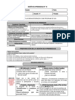 Sesión de Aprendizaje Quinto Grado Semana Catorce