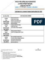 CUS Date Sheet for UG 5th Sem Generic Elective Papers