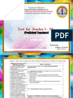 Tool For Teacher I - III: (Proficient Teachers)