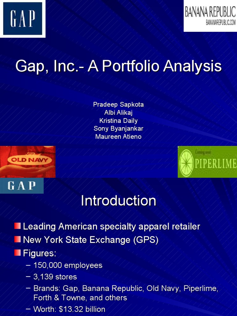 Gap, Inc PDF Gap Inc. Economies