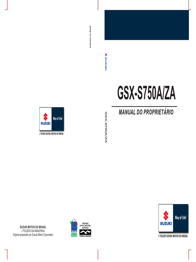 GSX-S750A/ZA: Manual Do Proprietário | PDF | Motocicleta | Motores