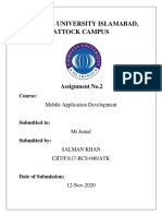 Comsats University Islamabad, Attock Campus: Assignment No.2