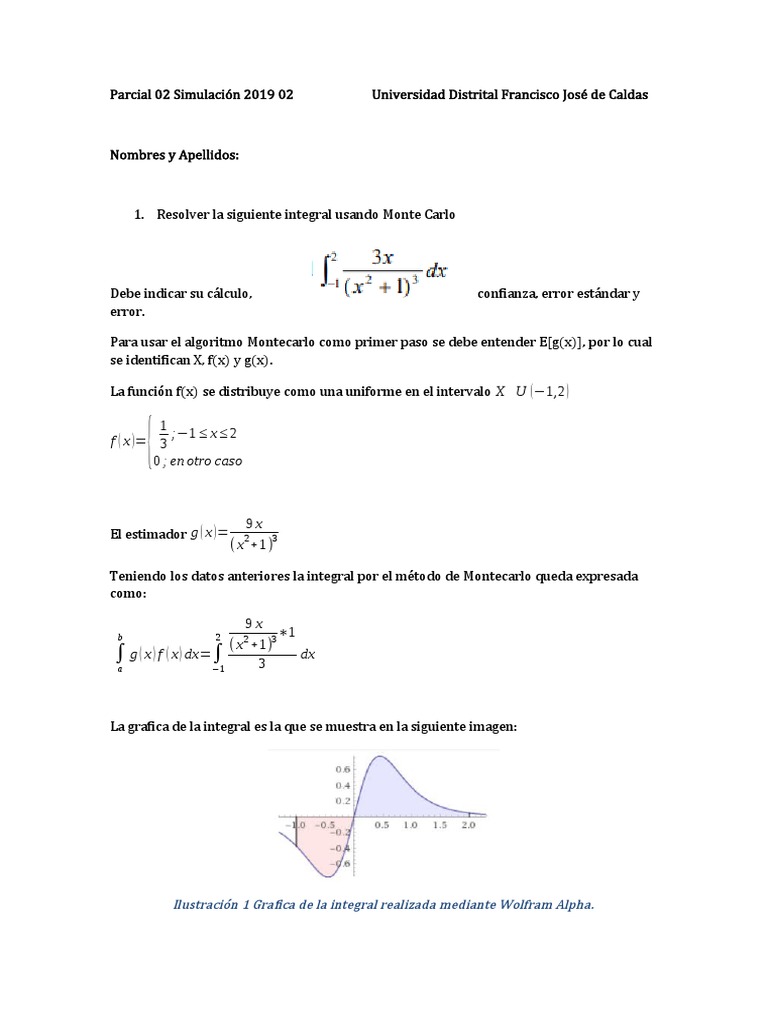 Integral y Simulación Monte Carlo 2019 | PDF | Método Monte Carlo ...
