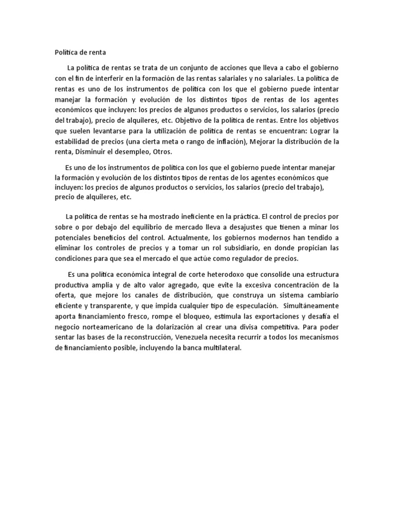Politica Renta