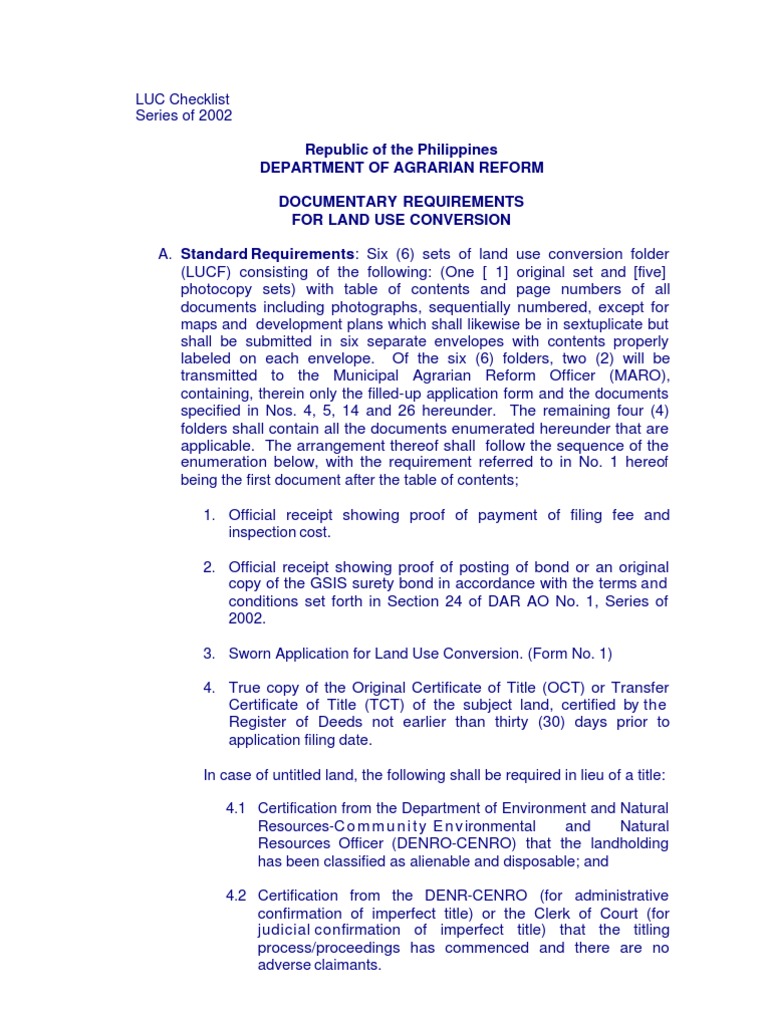 LUC Checklist | PDF | Feasibility Study | Government