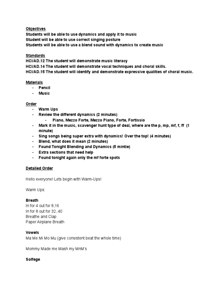 High School Week 1 Lesson | PDF | Music Theory | Musical Compositions