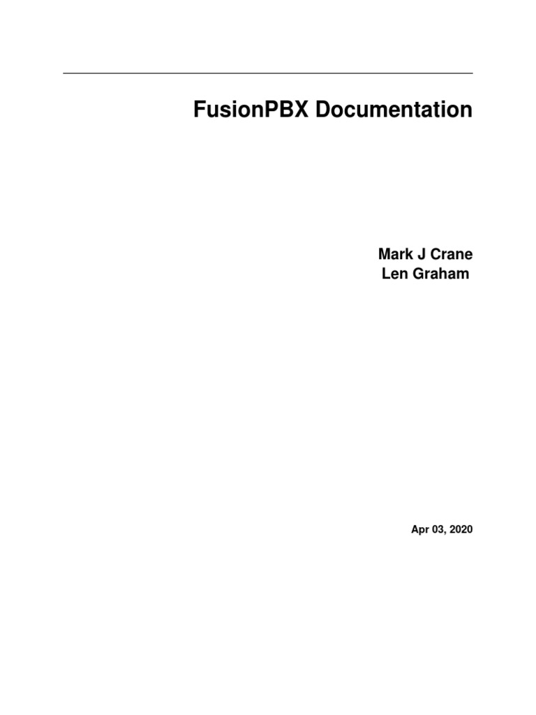 Fusionpbx Docs | PDF | System Software | Internet