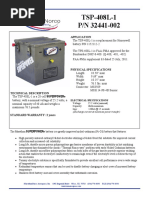 TSP-408L-1 P/N 32441-002: Application