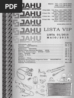 Catálogo de Peças Jahu 2015 | PDF | Motor Vehicle Manufacturers
