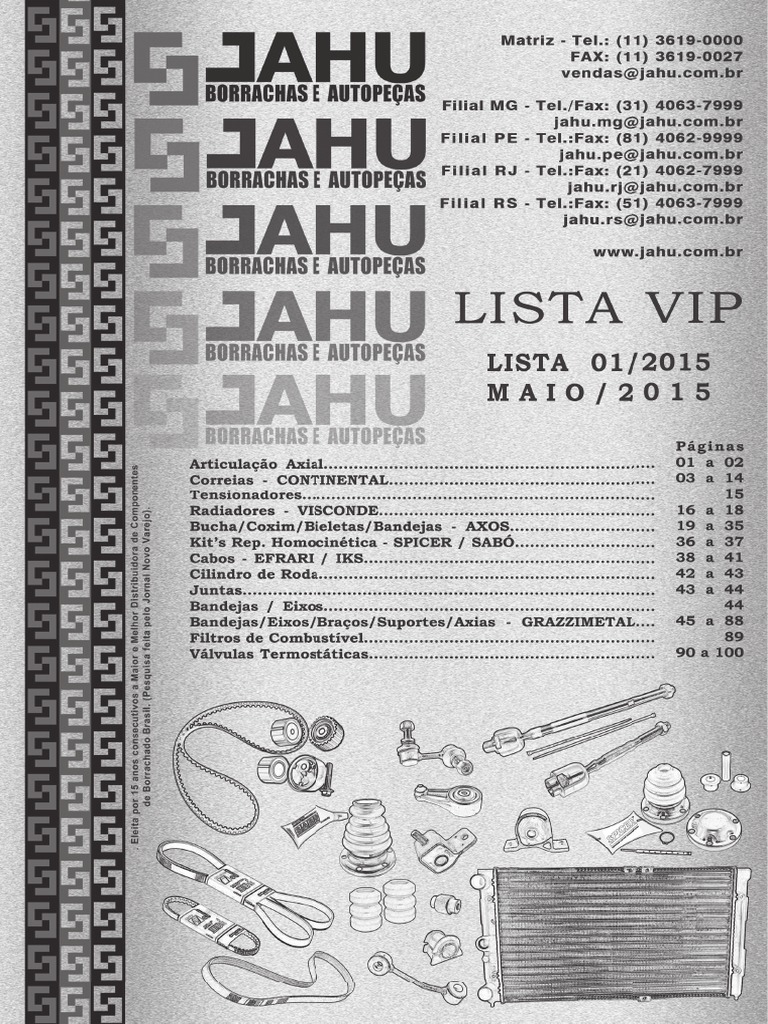 Jahu - Catalogo Vip 2015 | PDF | Motor Vehicle Manufacturers