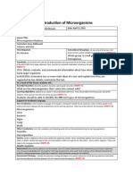 Lesson Plan For Introduction of Microorganisms: Naeyc 4A